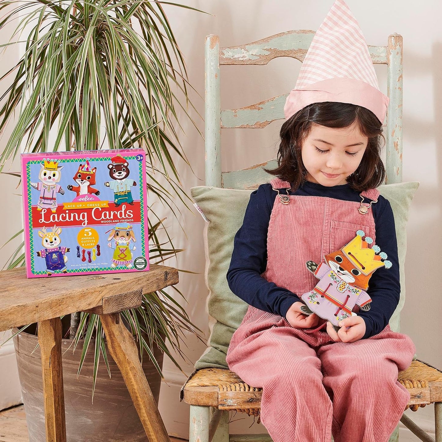 eeBoo: Dress Up Lacing Cards: Occupations - Set of 5 Characters Outfits & Laces, Create Combinations, Preschool Arts & Crafts, Kids Ages 3+