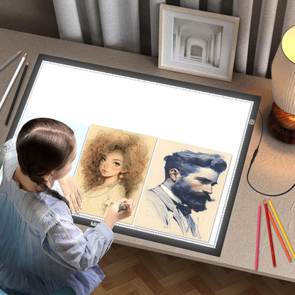 B4 LED Light Pad - Upgraded Diamond Art Light Box Dimmable Tracing Light Board, Sketching, Animation, Drawing Light Box with 4 Fasten Clips