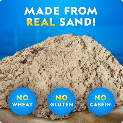 National Geographic Moon Sand - 24 Lb. Bulk Play Sand Kit with 6 Castle Molds (Blue) - A Fun No Mess Sensory Activity, Kids Fake Sand Play Set, Sensory Bin Filler