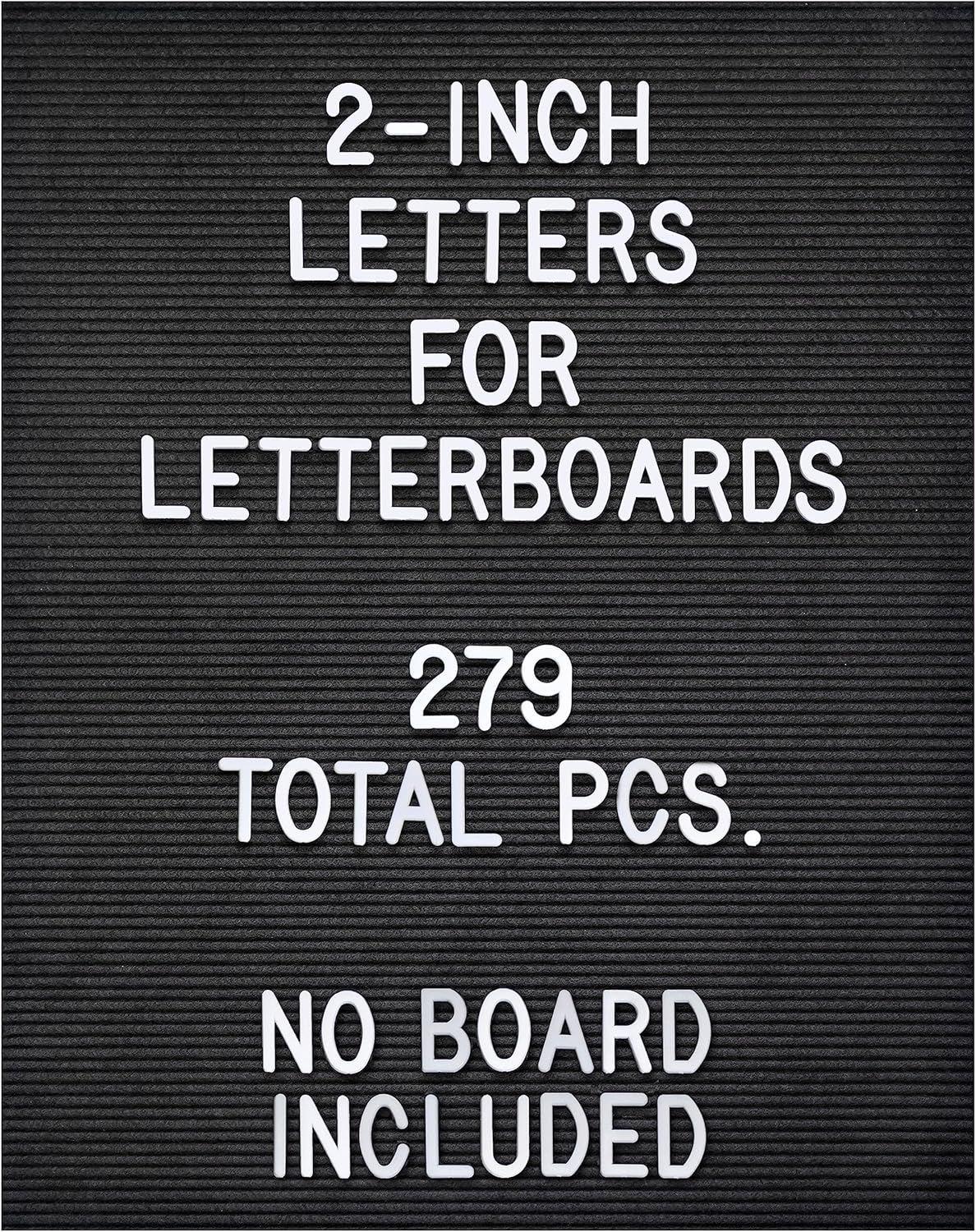 Skinny Felt Board Letters Only Set NO BOARD INCLUDED, Rae Inspired Font Farmhouse Decor Accessory, 2 Inch White Plastic Letters Numbers Symbols For Changeable Felt Letter Board Message Bulletin
