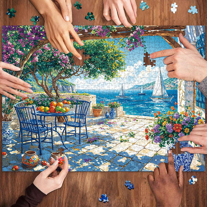 Puzzles for Adults 1000 Pieces,Seaview Campground Jigsaw Puzzle with 1:1 HD Poster, Perfect Interlocking No Dust, Stress Relief Ideal Gift for Family Games