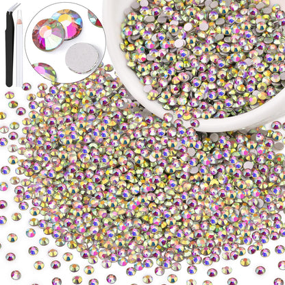 5000PCS SS6/2mm Glass Crystal Rhinestones (Clear), Bedazzling Flatback Rhinestones for Crafting DIY Crafts Nail Art Makeup Decoration, Gems Diamond Charms for Tumbler Shoes Clothing Mug