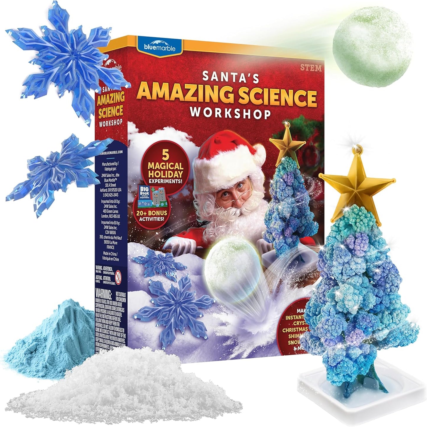 Blue Marble Science Surprise Christmas Ornament Kit for Kids- 4 Dig Kit Ornaments with Gemstone and Dinosaur Dig Bricks, Dino Digging Toys for Kids, Gem Excavation Stocking Stuffer for Boys and Girls