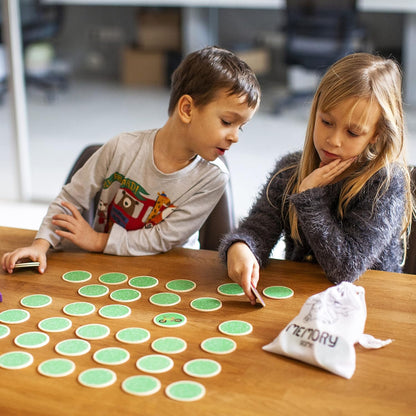 Montessori-Inspired Wooden Matching Game for Toddlers 2-4 Years - Durable, Scratch-Resistant 36 Card Set, Includes Carry Bag - Memory Game for Toddlers 2-4 Years - Cognitive Verbal Skills Development