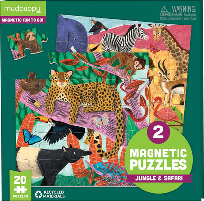 Mudpuppy Depth of The Seas - Tri Fold Magnetic Puzzles Featuring Two 20 Piece Ocean Themed Artwork