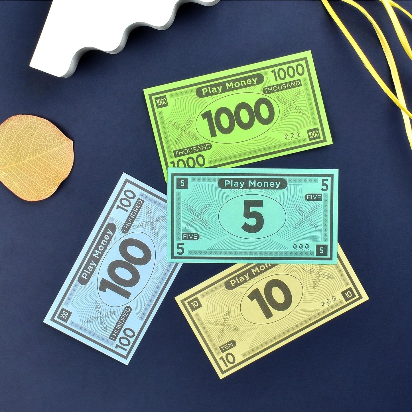Queensell Play Money Suitable for Monopoly Board Game – 480 pcs of 60 Each Bill Denomination – Double Sides Printing Paper Money for Pretend Play Cashier - 480 pcs