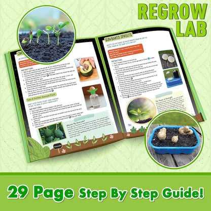 ReGrow Science Kit for Kids 8+ - Replant Simple Ingredients to Generate New Plants! 15+ Experiments - 12 Tools Included - Growing Kits for Kids Boys Girls - STEM Educational Lab