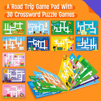 Logic Puzzles Game Pad, 30 Reusable & Erasable Logical Thinking Games-Sudoku, Scavenger Hunt, Math Games, Dry Erase Brain-Boosting Puzzles Activities Pad for Kids, Road Trip, Airplane & Car Travel