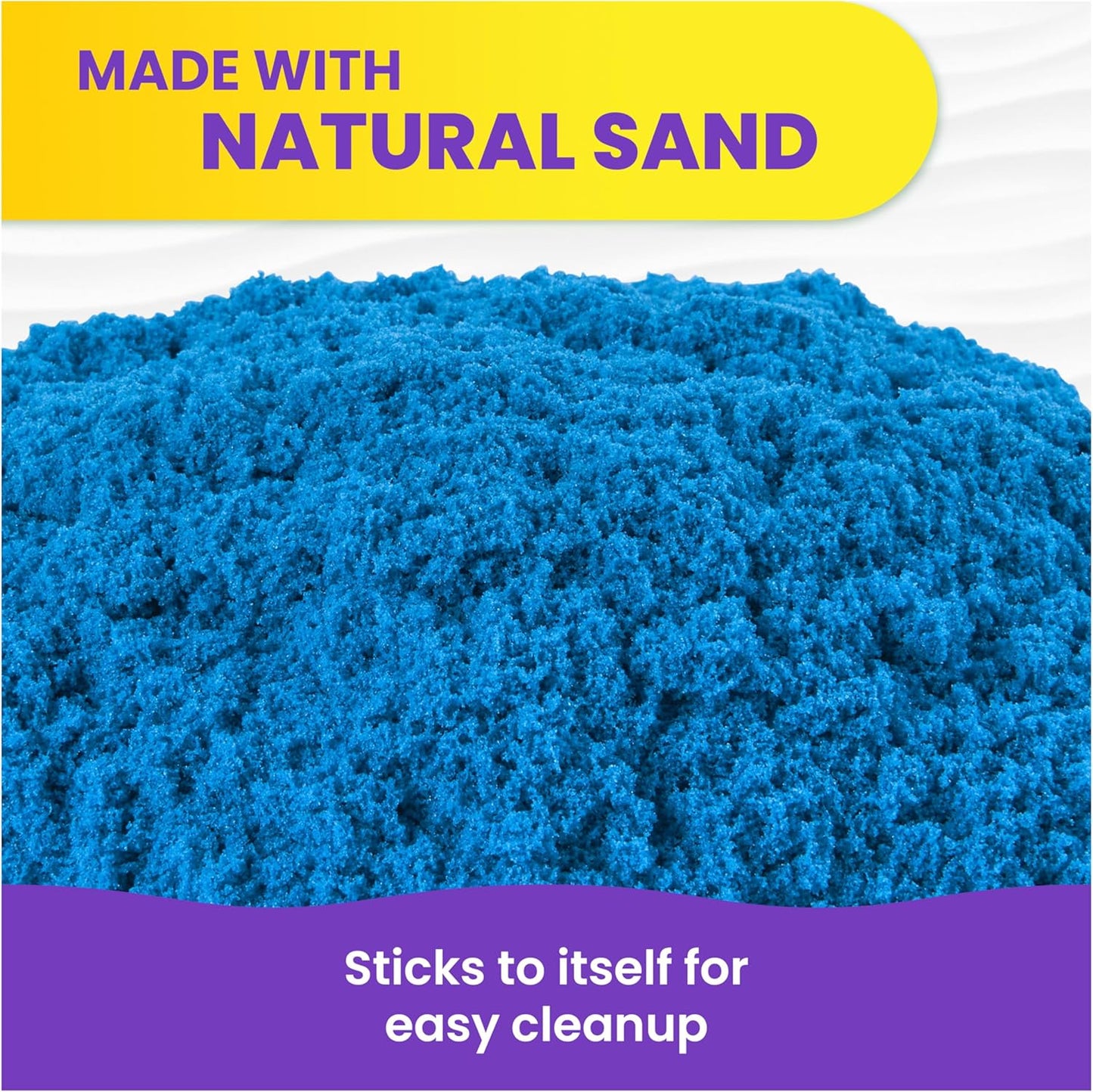 Kinetic Sand, 2lbs Blue Play Sand, Moldable Sensory Toys for Kids, Resealable Bag (Packaging May Vary), for Ages 3 and up