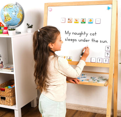 110 PCS Sentence Building Kit for Kids, Speech Speak Spell Games, Word Building Magnets, Speech Therapy Toys for Toddlers, Reading Games for Kids, Learn to Read, Reading Manipulatives - Simply Magic