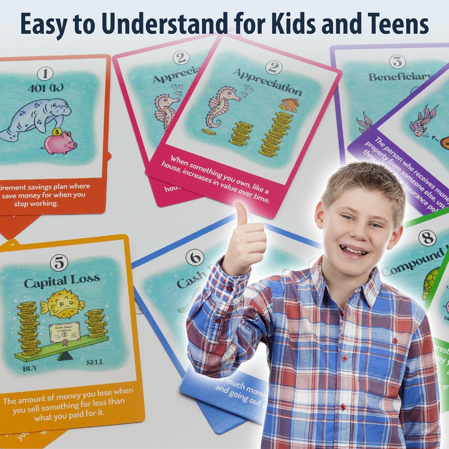 Finance Go Fish – 3-in-1 Financial Literacy Card Game for Kids Ages 5–12 | Go Fish, Memory & Old Maid | Educational Money Vocabulary Deck (Combo)