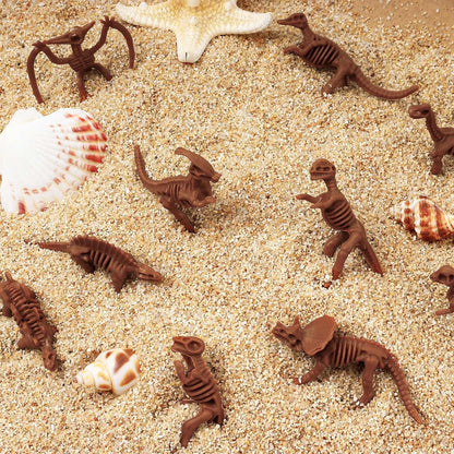 60 PCS Dinosaur Fossil Skeletons, Assorted Dinosaur Skeleton Toys Figures for Science Play Dino Sand Dig Party Favor Decorations