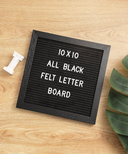 Felt Letter Board Message Board 10x10inch with Stand,Pre-cut&Sorted 805pcs White,Blue&Pink Changeable Letters+Weeks &Months Cursive Words,Word board Sign board with Sorting Tray&Gift Box(Gray)
