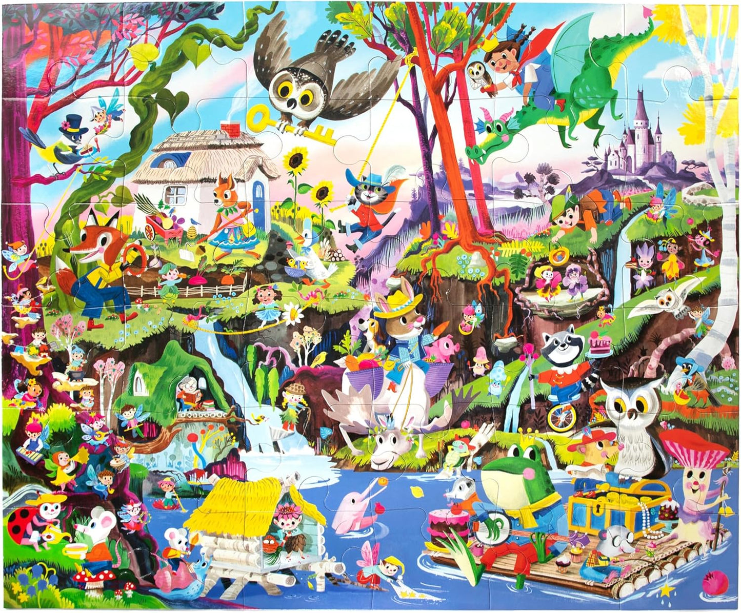 eeBoo 36 Piece Giant Floor Puzzle - Dinosaur Alphabet Children's Puzzle ABC & Dino Themed, Large Pieces for Small Hands to Develop Motor Skills