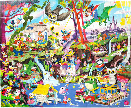 eeBoo 36 Piece Giant Floor Puzzle - Dinosaur Alphabet Children's Puzzle ABC & Dino Themed, Large Pieces for Small Hands to Develop Motor Skills