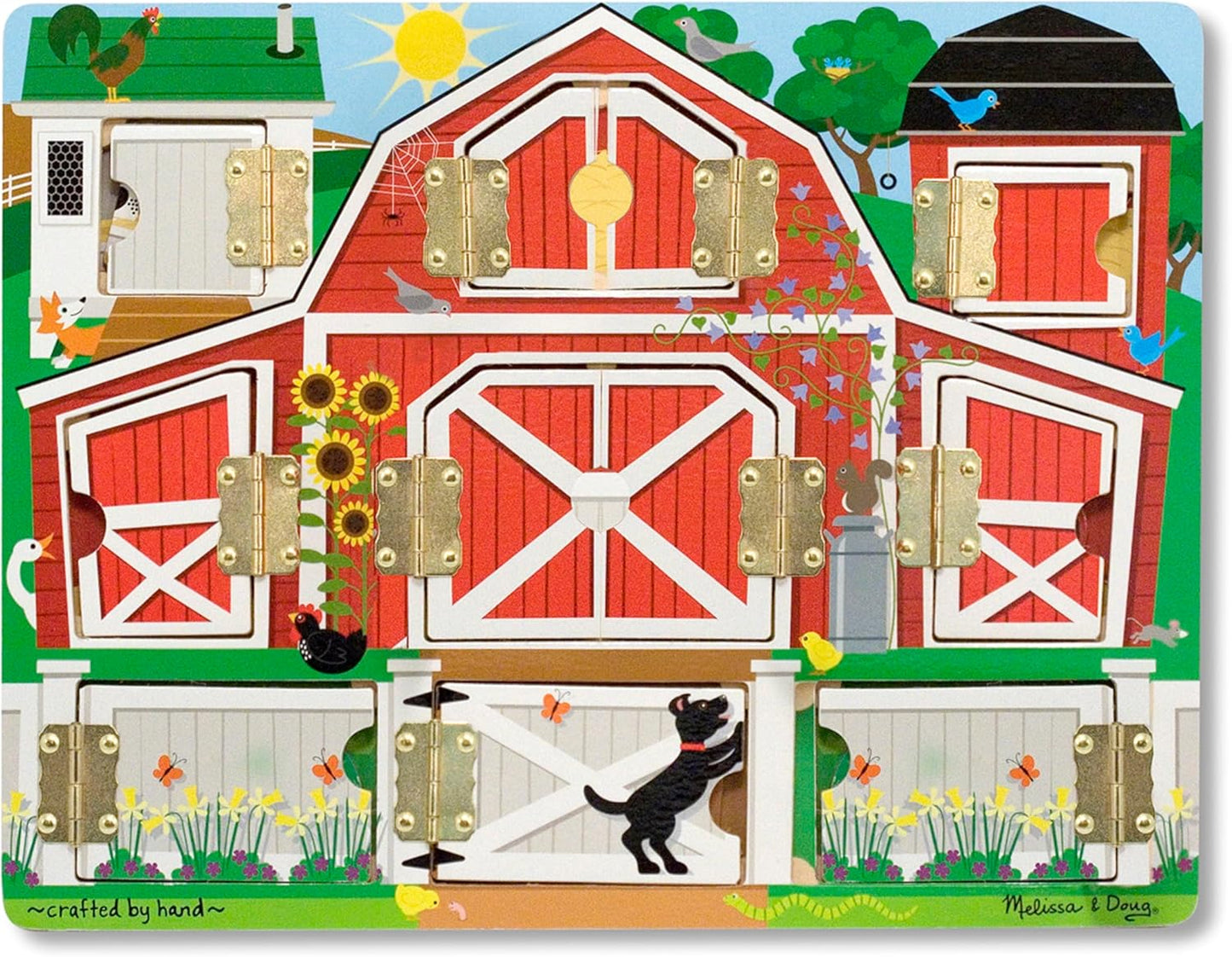 Melissa & Doug Latches Wooden Activity Board - Montessori Busy Board for Preschool Toys, Sensory Toys for Kids, Learning Resources for Ages 3+