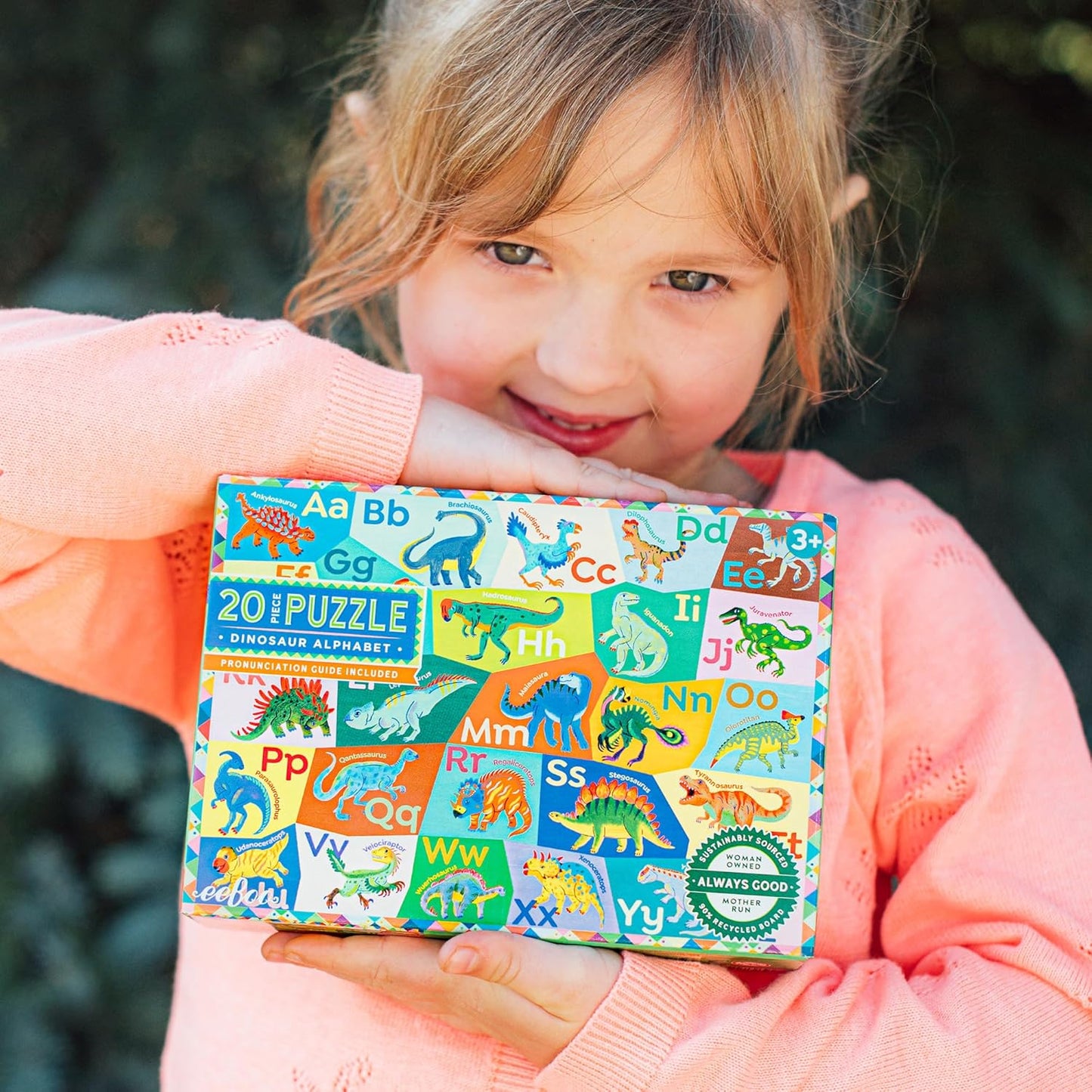 eeBoo 20 Piece Giant Floor Puzzle - Learn The Alphabet Children's Puzzle Letters & Object Themed, Large Pieces for Small Hands to Develop Motor Skills