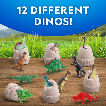 National Geographic Dinosaur Dig Kit - 12 Dino Shaped Dig Bricks with Dinosaur Figures Inside & Excavation Tool Sets, Egg Hunt or Dig Party Activity, Great STEM Toy for Boys & Girls