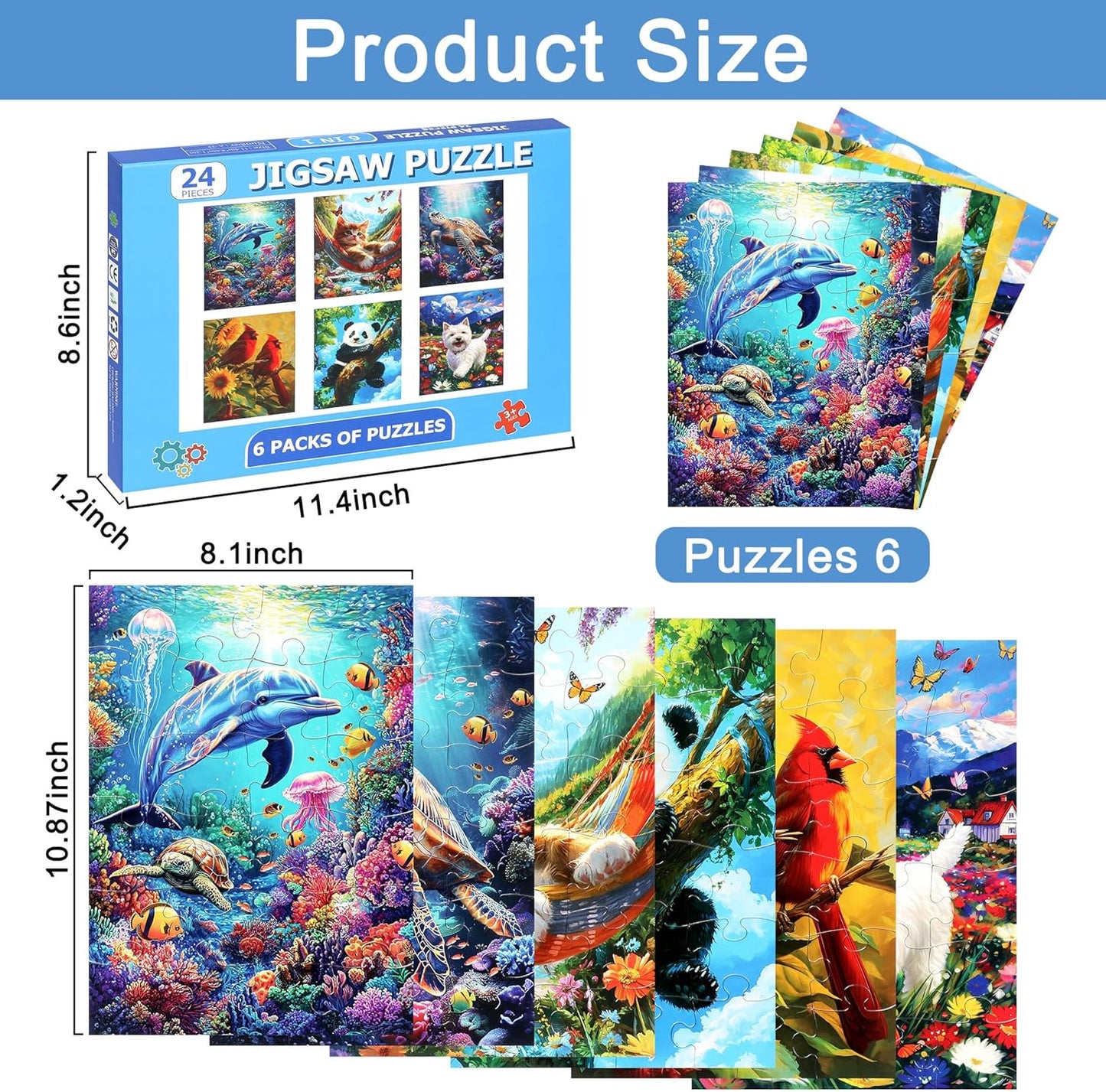 LELEMON 100 Pieces Jigsaw Puzzles in a Metal Box for Kids Age for 4-8 Boys Girls Toy Puzzles Construction Site Vehicles Children Learning Educational Puzzles Toys
