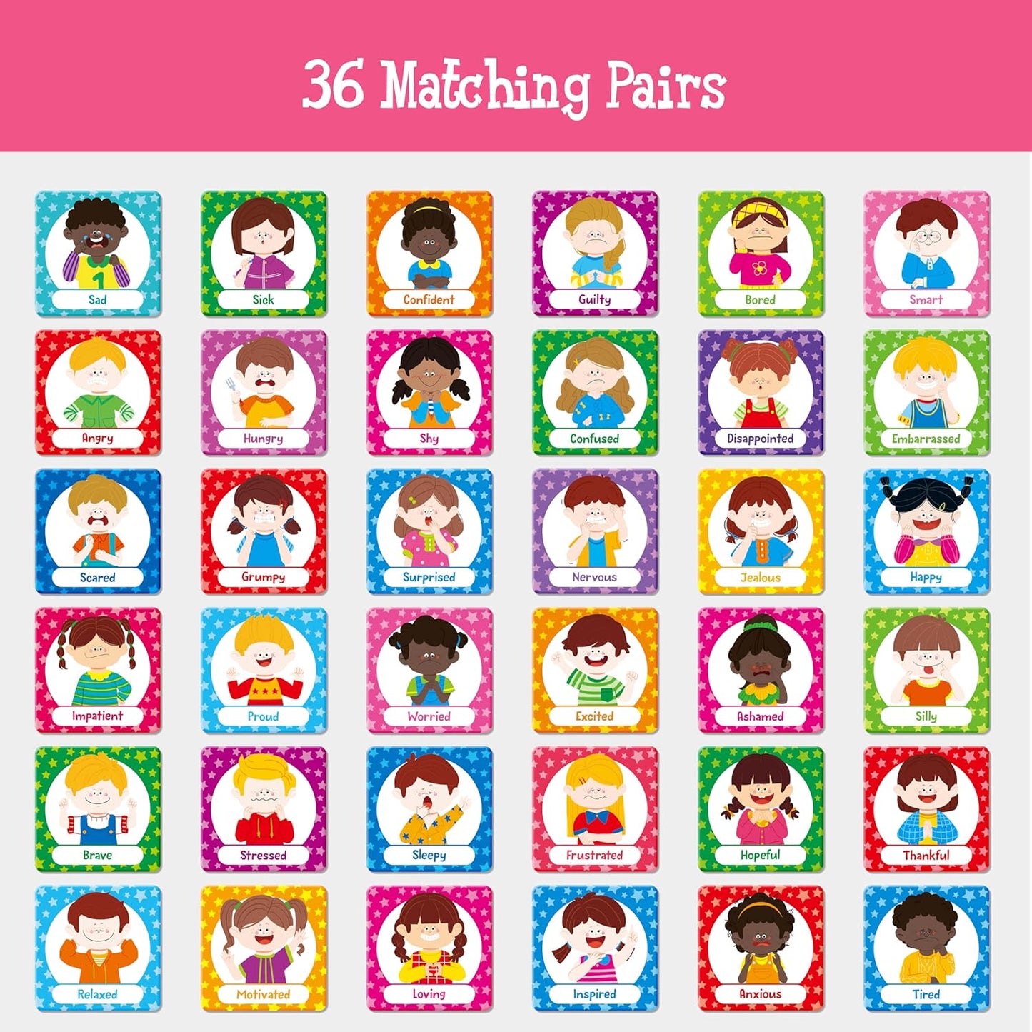 Memory Matching Game, 72 PCS Sight Words Matching Cards for Kids, 36 Pairs Memory Cards, Educational Toy for Children to Learn Sight Words 5+ Years Old