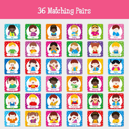 Memory Matching Game, 72 PCS Sight Words Matching Cards for Kids, 36 Pairs Memory Cards, Educational Toy for Children to Learn Sight Words 5+ Years Old