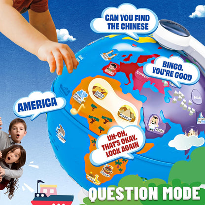 SMILESSKIDDO Globe for Kids - Learning toys for 2 Year Olds, Interactive Globe With Dynamic Lighting & Music, Educational Toys for 3 Year Old, Kids Christmas Gifts