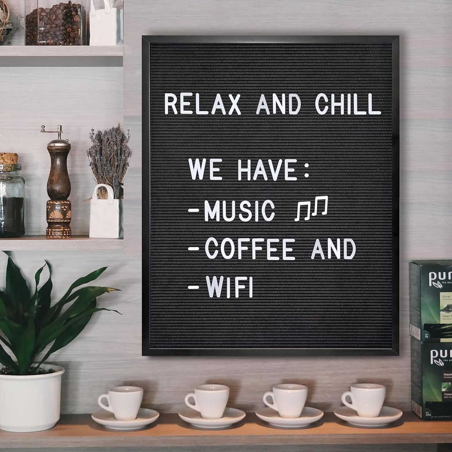Skinny Felt Board Letters Only Set NO BOARD INCLUDED, Rae Inspired Font Farmhouse Decor Accessory, 2 Inch White Plastic Letters Numbers Symbols For Changeable Felt Letter Board Message Bulletin