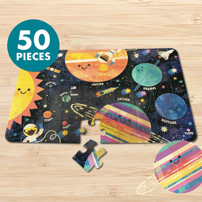 Chuckle & Roar Dinosaur Glow Floor Puzzle 50 Piece Kids Puzzle - Giant 2 x 3 Foot Glow in The Dark Preschool Puzzle - Large Pieces for Ages 4+ - Educational Dinosaur Puzzle for Screen Free Time