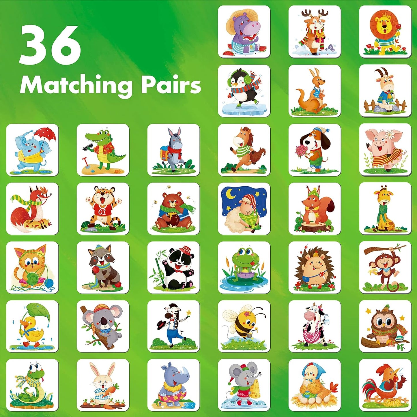 Memory Matching Game, 72 PCS Sight Words Matching Cards for Kids, 36 Pairs Memory Cards, Educational Toy for Children to Learn Sight Words 5+ Years Old