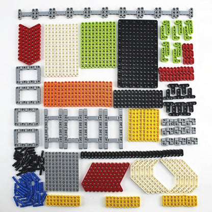 1533 PCS Technical Parts Building Block Accessories Vehicles Gears Cross Axles Wheels Connector Pieces Set Chain Link Pin Joint Shock Absorber MOC Toys