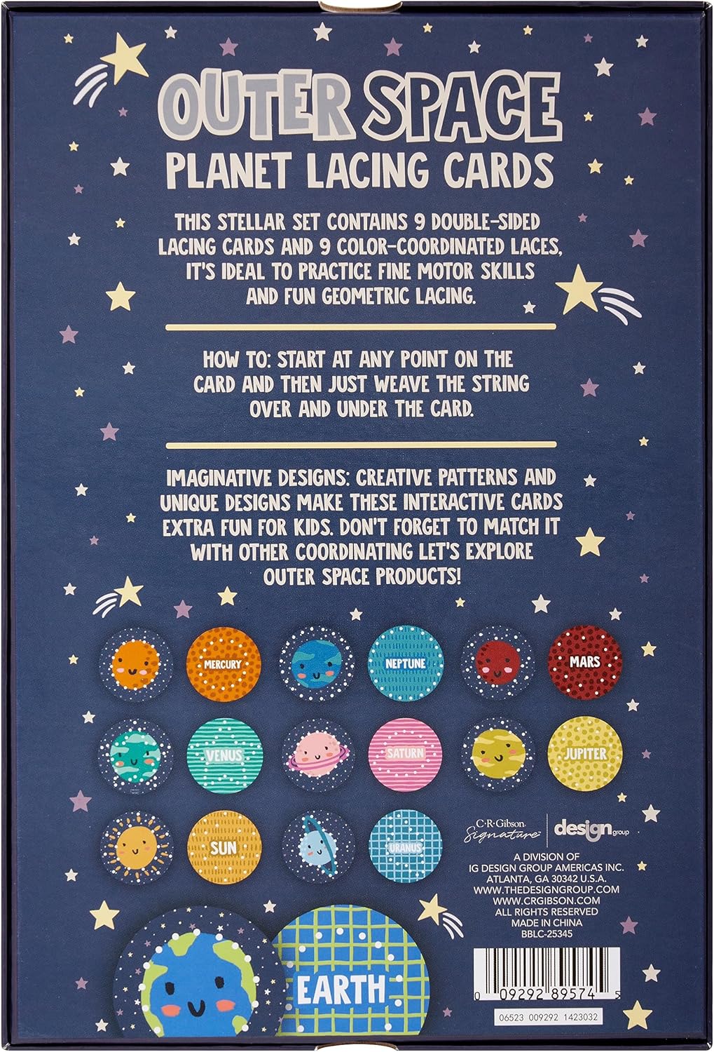 C.R. Gibson Outer Space Lacing Cards (BBLC-25345)