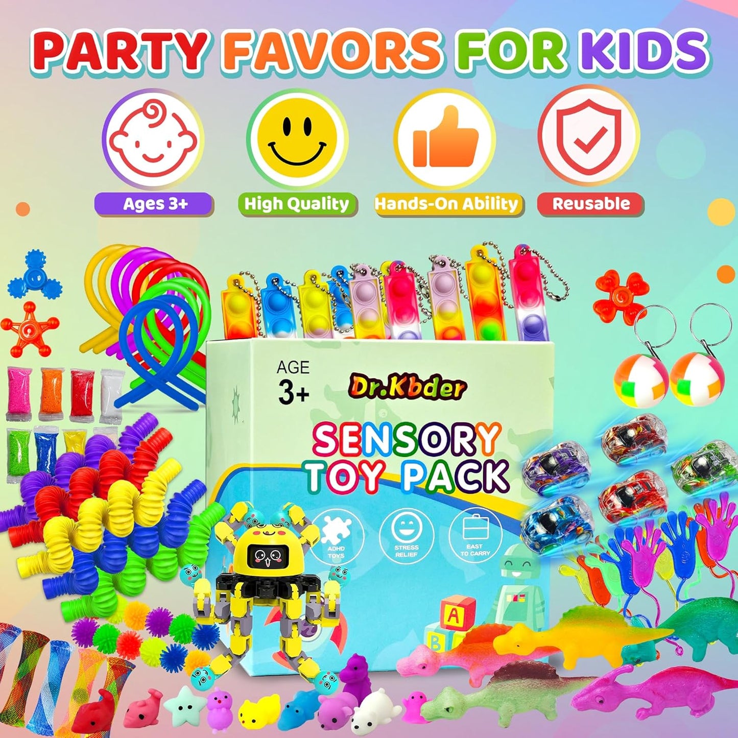 15Pack Fidget Toys Bulk for Adult Kids Age 5-7, 8-12, Sensory Autism Travel Must Have ADHD Autistic Figette Classroom Treasure Prize Box School Must Have Stress Anxiety Easter Basket Stuffers Gifts