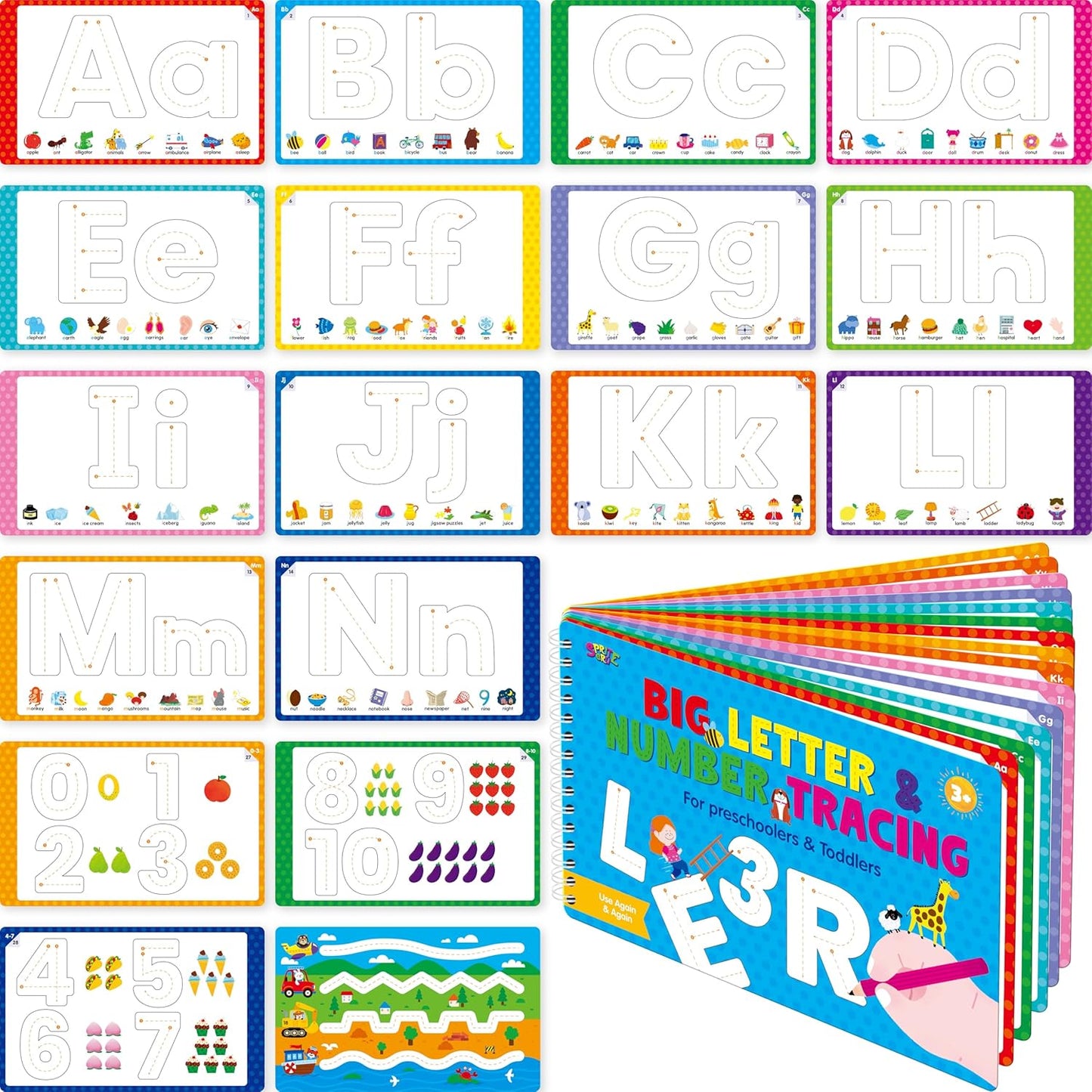 Logic Puzzles Game Pad, 30 Reusable & Erasable Logical Thinking Games-Sudoku, Scavenger Hunt, Math Games, Dry Erase Brain-Boosting Puzzles Activities Pad for Kids, Road Trip, Airplane & Car Travel