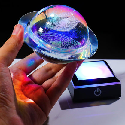 3d Solar System Model Crystal Ball 80mm 3.15inch - Outer Space Astronomy Gifts Room Decor Crystal Sphere Unique Gifts For Men Him Best Birthday Dad Physics Science Teacher Night Light Planet Lamp