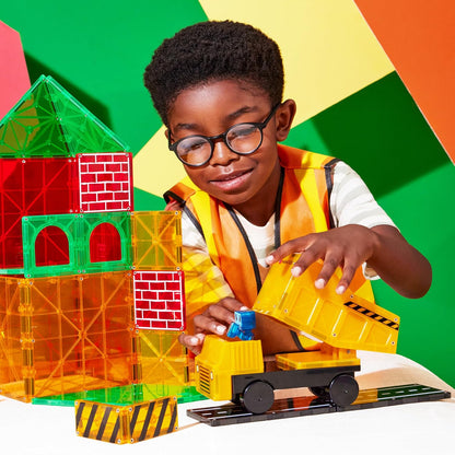 Magna-Tiles Builder XL 50-Piece Magnetic Construction Set, The Original Magnetic Building Brand