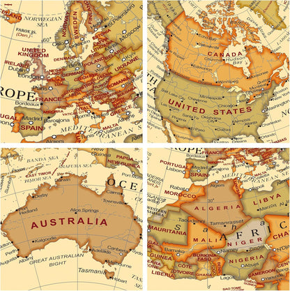 Political Globe Dia 5.5-inch / 14cm- Educational/Geographic - Stainless Steel Arc and Base - School, Home, and Office