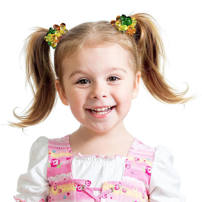 20pc Ponytailers Balls Elastics 18mm Round Opaque Multicolored Twin Beads Bauble Holders Toddler Kids Braiding Styling
