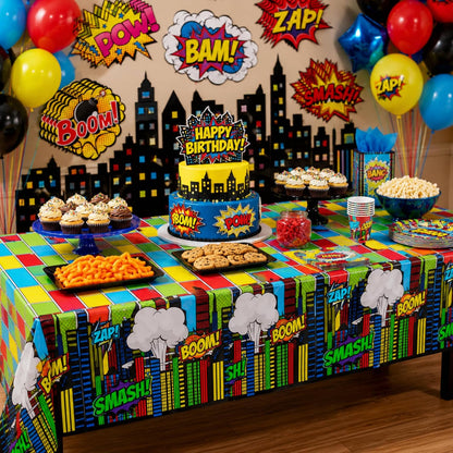 Blue Orchards Science Table Covers (Pack of 3) - 54"x108" XL - Science Birthday Party Decorations, Chemistry Party, Laboratory Theme Table Cloth