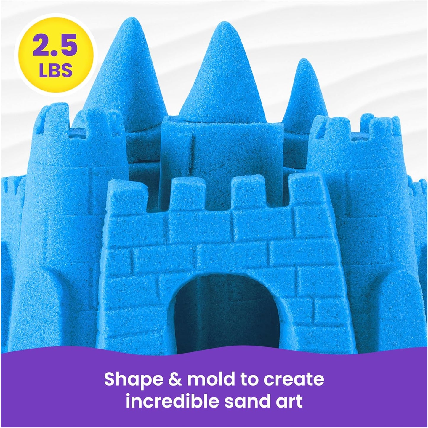 Kinetic Sand, 2.5lbs Blue Play Sand, Amazon Exclusive, Moldable Sensory Toys for Kids, Resealable Bag (Packaging May Vary), for Ages 3 and up, Pack of 3
