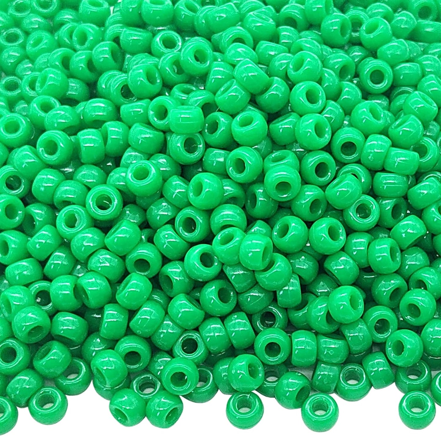 Auvoua 1000Pcs Pony Beads Bracelet 9mm Yellow Plastic Barrel Pony Beads for Necklace,Hair Beads for Braids,Key Chain,Jewelry Making (Yellow)