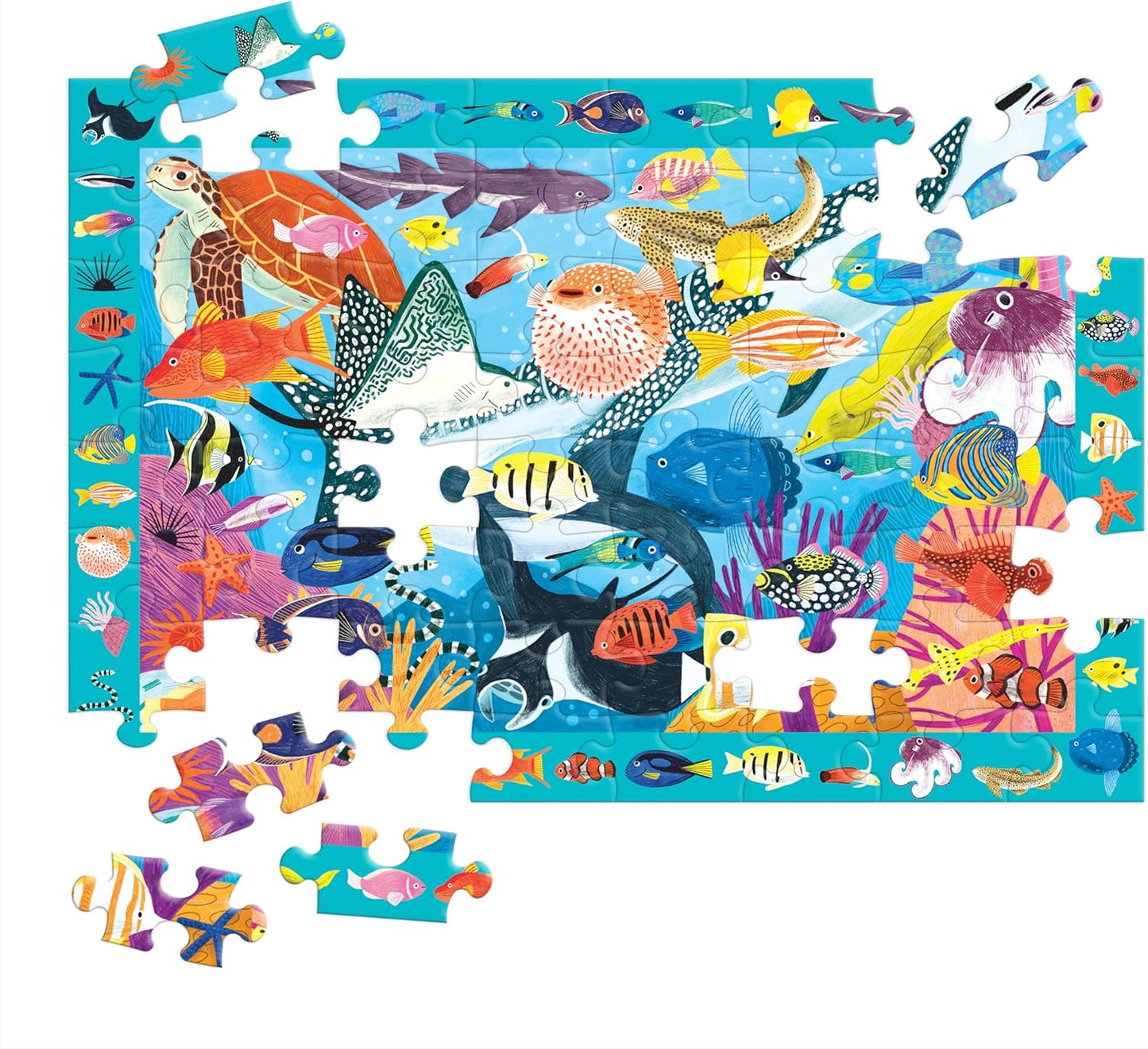 Mudpuppy Arctic Life Search & Find Puzzle, 64 Pieces, 23”x15.5” – For Kids Age 4-7 - Colorful Illustrations of Animals, Fish, Birds Living in the Arctic – Complete Puzzle to Find 40+ Hidden Images