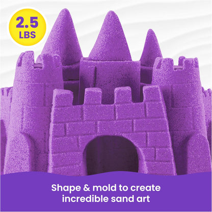Kinetic Sand, 2.5lbs Purple Play Sand, Amazon Exclusive, Moldable Sensory Toys for Kids, Resealable Bag (Packaging May Vary), for Ages 3 and up