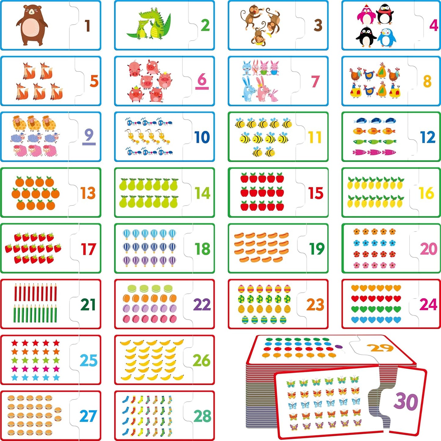 24 Set Addition & Subtraction Puzzles, Self-Correcting Matching Adding and Subtracting Puzzles, Educational Math Games Calculation Activities, Math Learning Toys for Preschool Kids