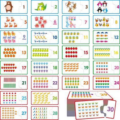 24 Set Addition & Subtraction Puzzles, Self-Correcting Matching Adding and Subtracting Puzzles, Educational Math Games Calculation Activities, Math Learning Toys for Preschool Kids