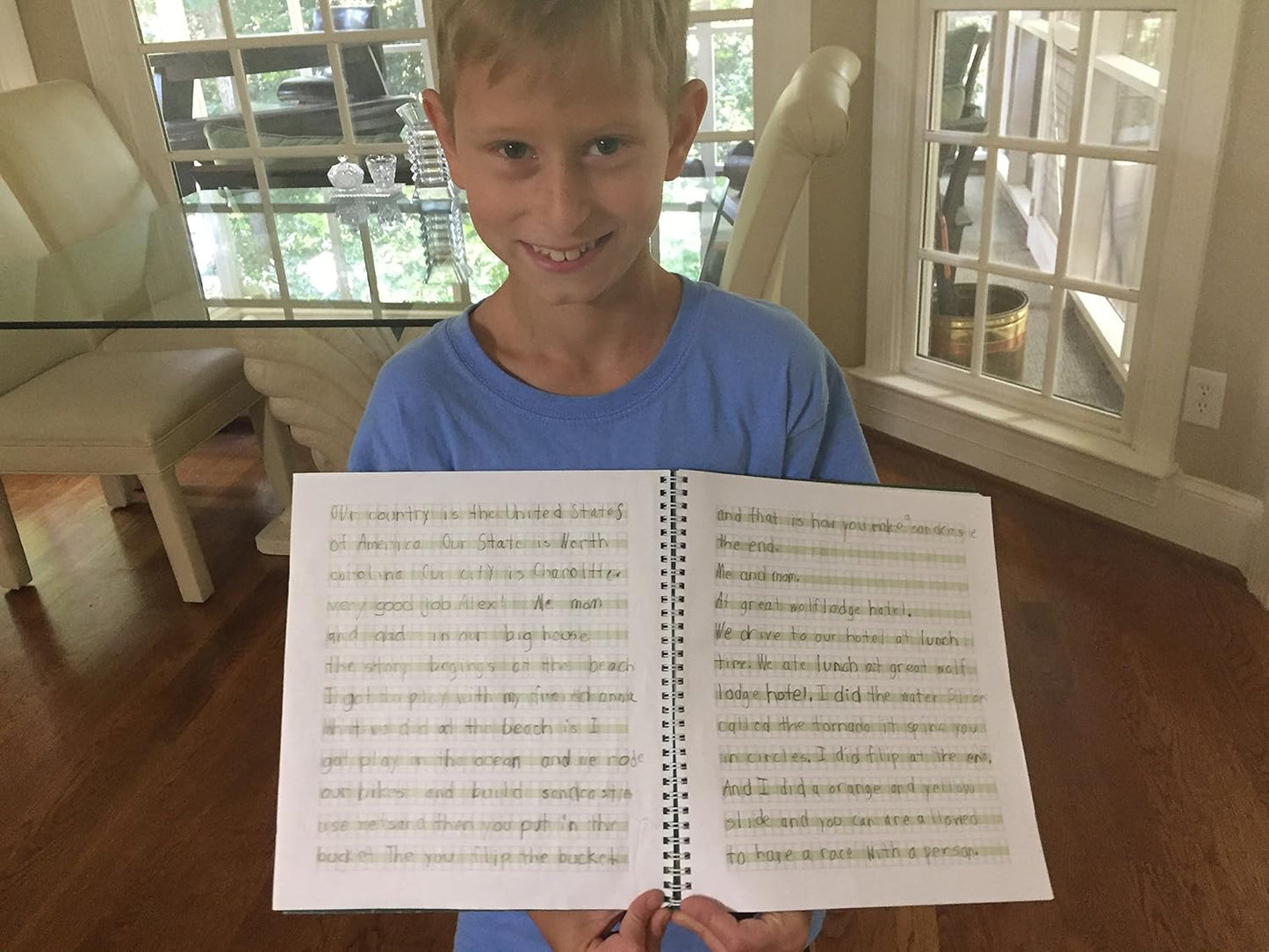 Channie’s Handwriting Improvement Spiral Notebook, Stylish Visual Writing & Printing Aid for Elementary School Students and Special Needs Kids & Teens, 120 Pages, Thick Paper, Size 10.5" x 9.5"