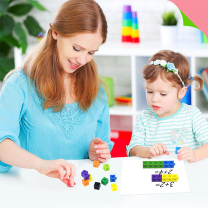 SpriteGru Math Linking Cubes, Math Cubes Manipulatives with Activity Cards Linking Cube Math Counters for Kids Kindergarten Learning Activities