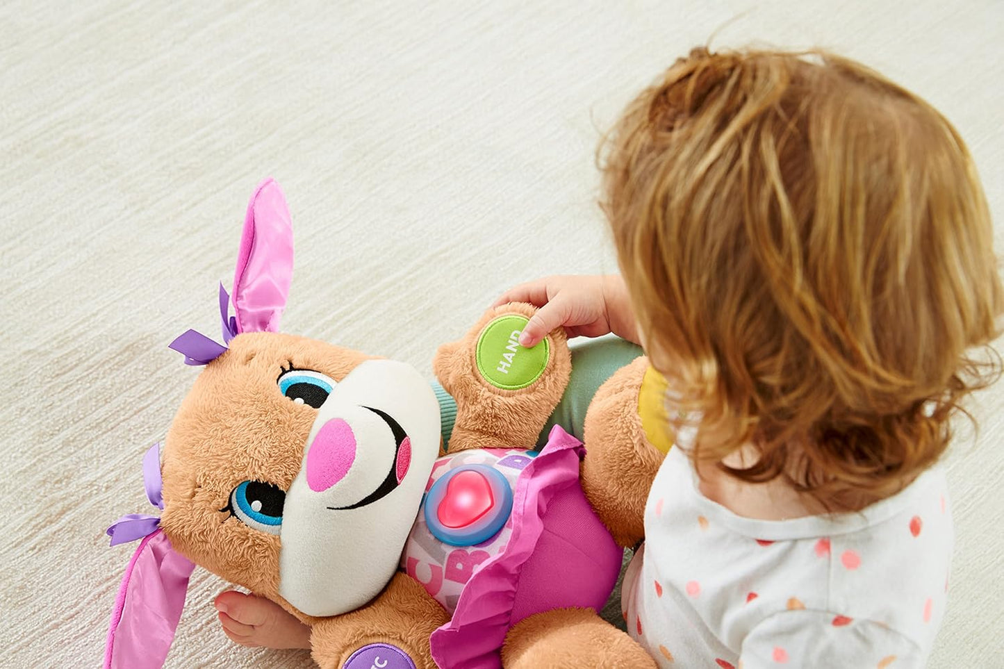 Fisher-Price Baby & Toddler Toy Laugh & Learn Smart Stages Sis Musical Plush with Lights & Phrases for Infants Ages 6+ Months