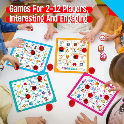 SpriteGru Multiplication & Division Bingo Game, 480 Math Problems, 2 Educational Math Board Game for Kindergarten and Preschool Kids 4-8, Perfect for Classroom & At Home (Up to 25 Players)