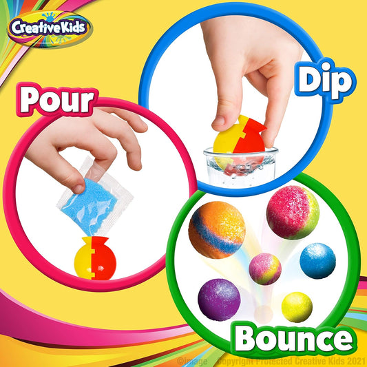Creative Kids Magic Bouncy Balls - DIY STEM Toys - Science Kit for Kids - 25 Multicolor Bags & 5 Molds Makes Up to 43 Balls