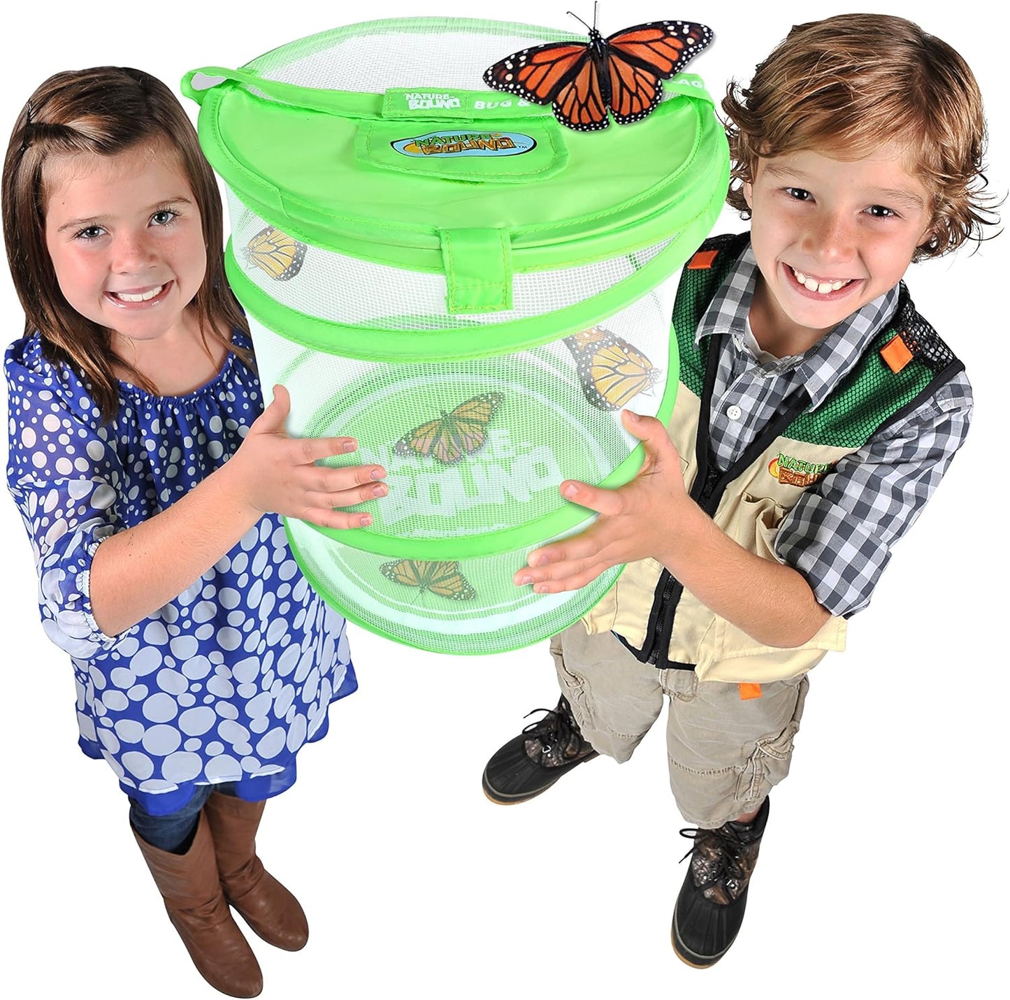 Nature Bound Butterfly Growing Kit - Live Caterpillar to Butterfly Project for Kids - Includes Voucher for Caterpillars, Green Pop-Up Enclosure, and STEM Learning Guide